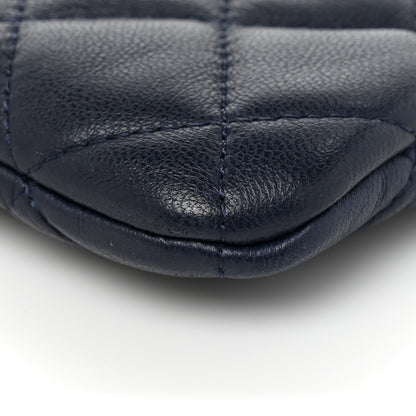 Chanel Lambskin Quilted Medium Cosmetic Case Navy 9 of 9