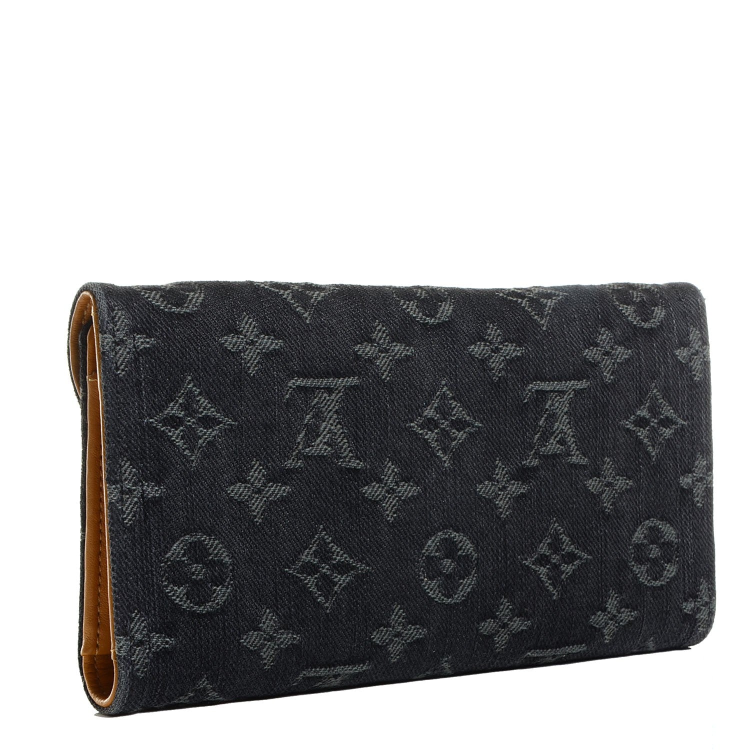Louis Vuitton Denim Amelia Wallet Black 3 of 8