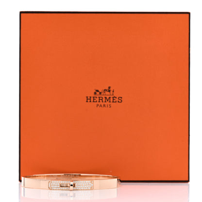 Hermes 18K Rose Gold Diamond PM Kelly Pave Bracelet SH 4 of 4