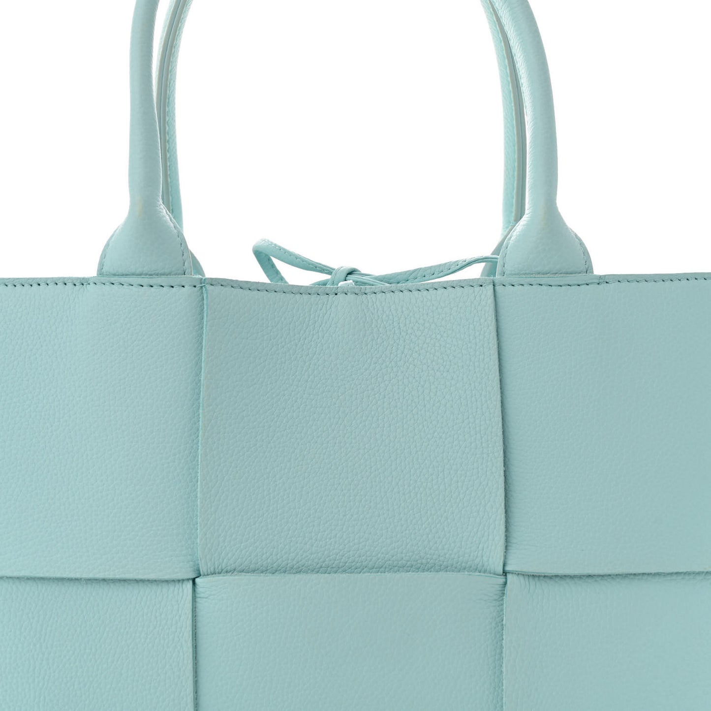Grained Calfskin Maxi Intrecciato Small Arco Tote Pale Blue