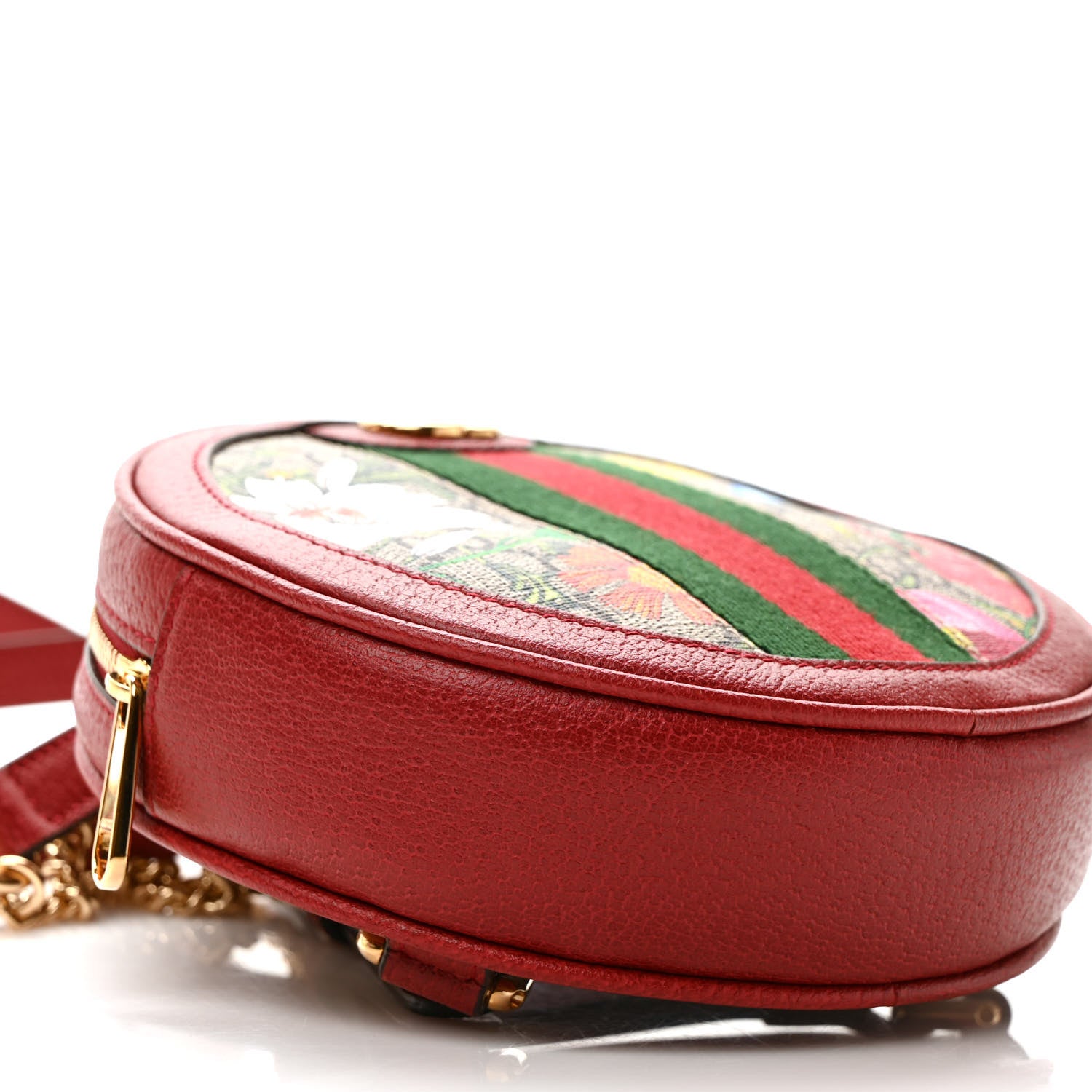 Gucci GG Supreme Monogram Web Flora Mini Ophidia Round Backpack Red 7 of 8
