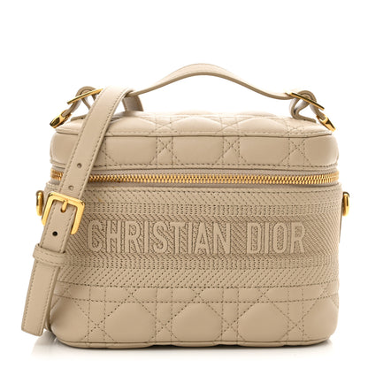 Christian Dior Lambskin Cannage Small Diortravel Vanity Case Light Beige 1 of 10