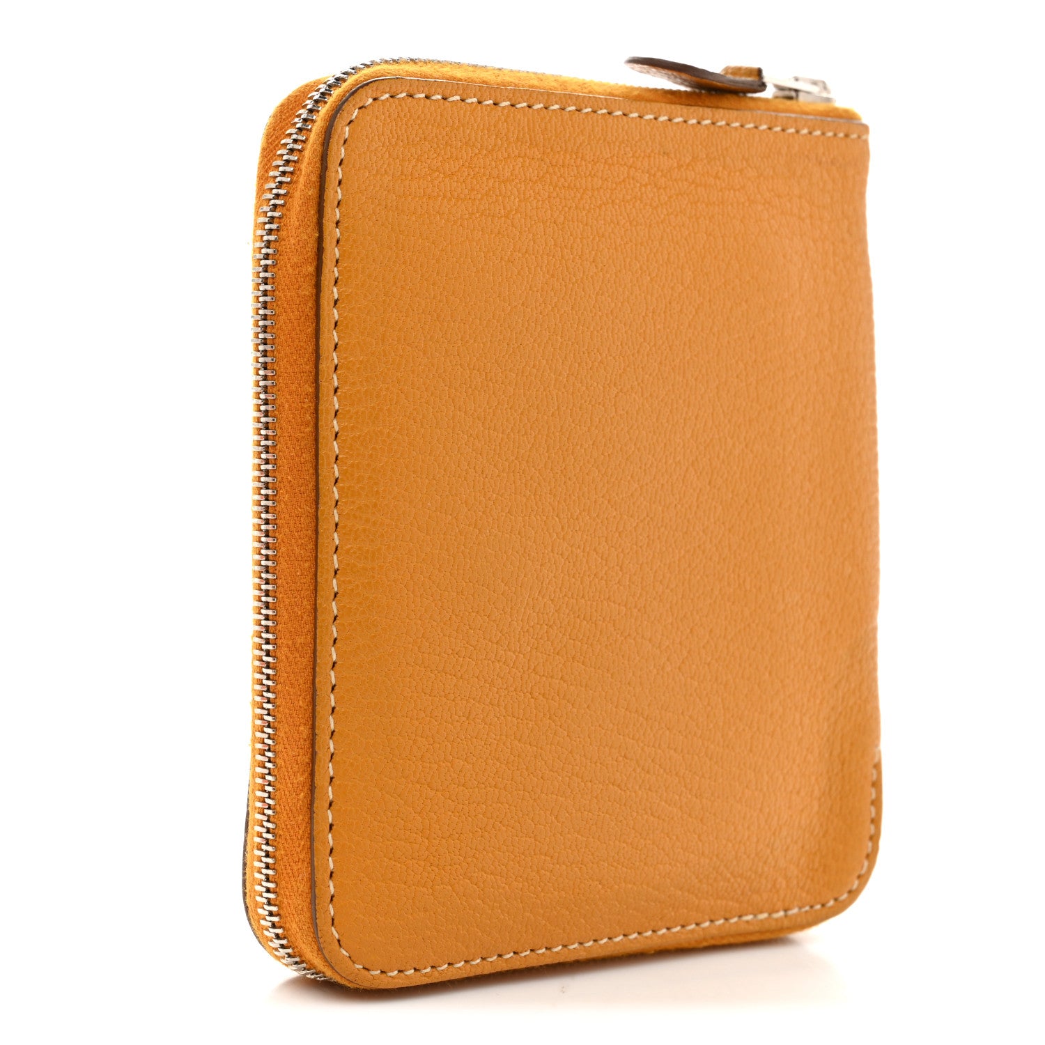 Hermes Chevre Mysore Evelyne Compact Zip Wallet Juane Ambre 3 of 7