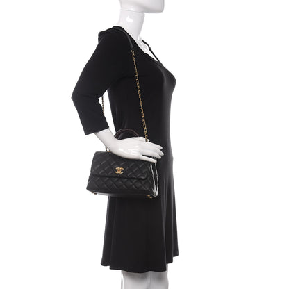 Chanel Caviar Lizard Embossed Quilted Mini Coco Handle Flap Black 2 of 11