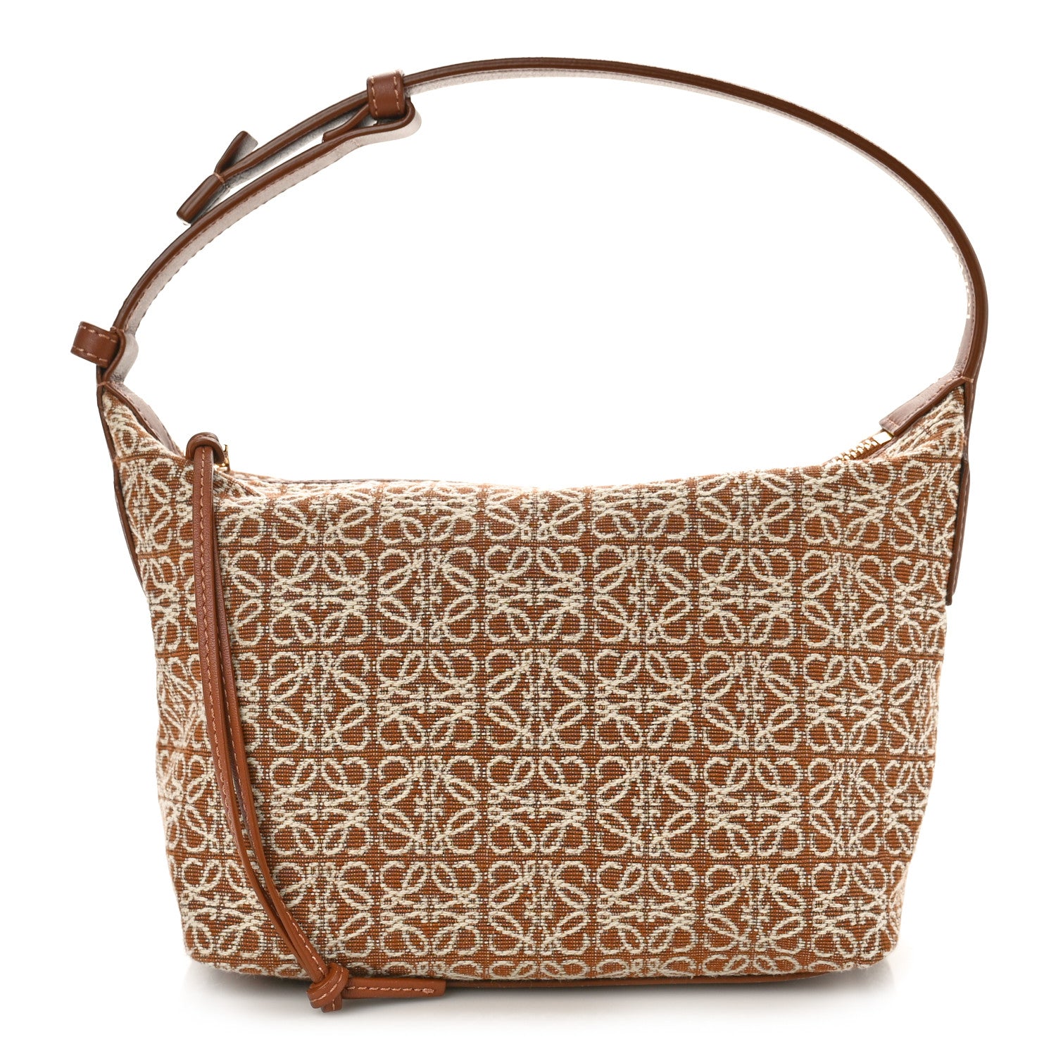 Loewe Jacquard Anagram Calfskin Small Cubi Bag Tan Pecan 1 of 8