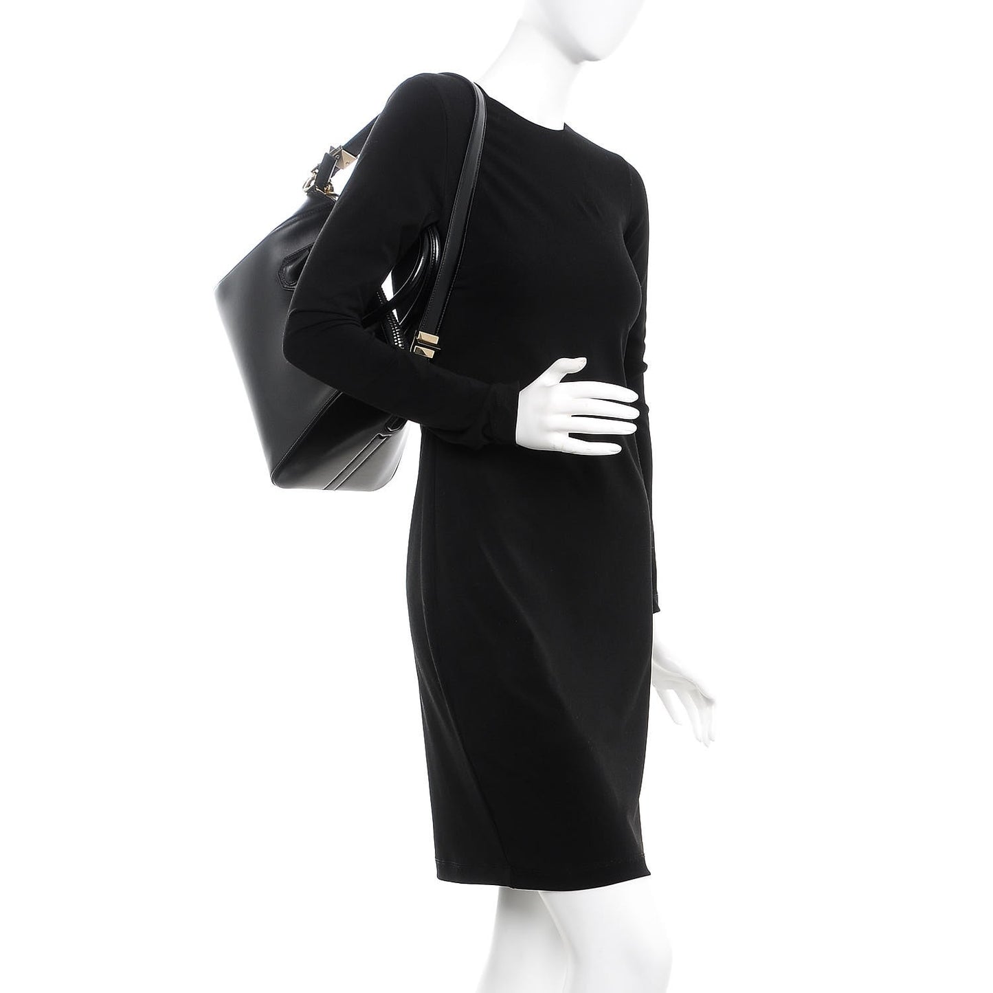 Shiny Lord Calfskin Small Antigona Black