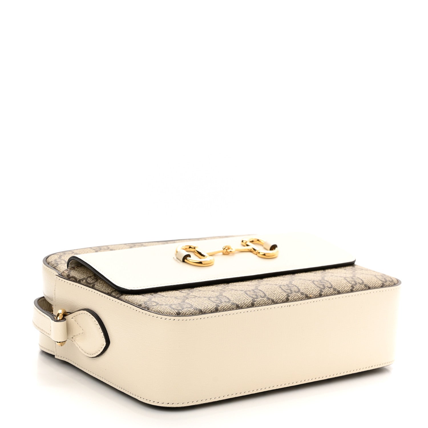 Gucci GG Supreme Monogram Small Horsebit 1955 Shoulder Bag Beige Mystic White 4 of 10