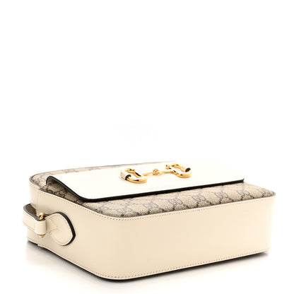 Gucci GG Supreme Monogram Small Horsebit 1955 Shoulder Bag Beige Mystic White 4 of 10