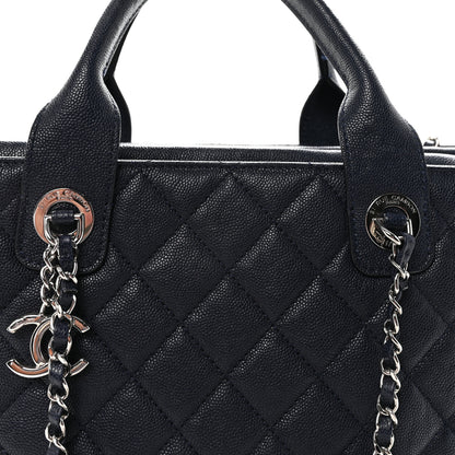 Chanel Caviar Quilted Large Urban Companion Top Handle Shopping Tote Navy 8 of 10