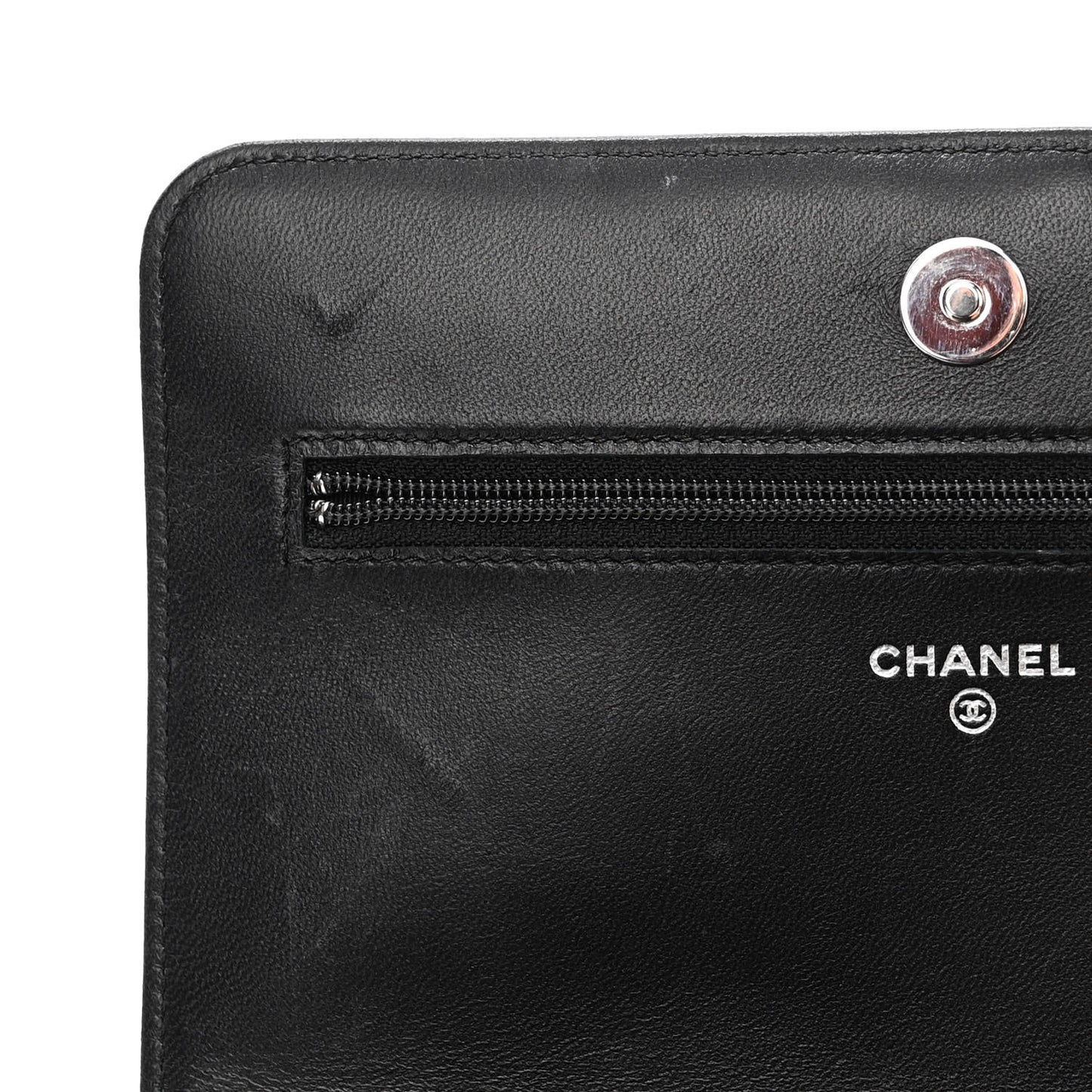Lambskin Quilted Boy Wallet On Chain WOC Black
