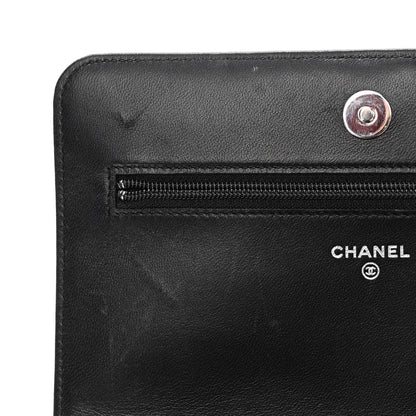 Chanel Lambskin Quilted Boy Wallet On Chain WOC Black 12 of 12