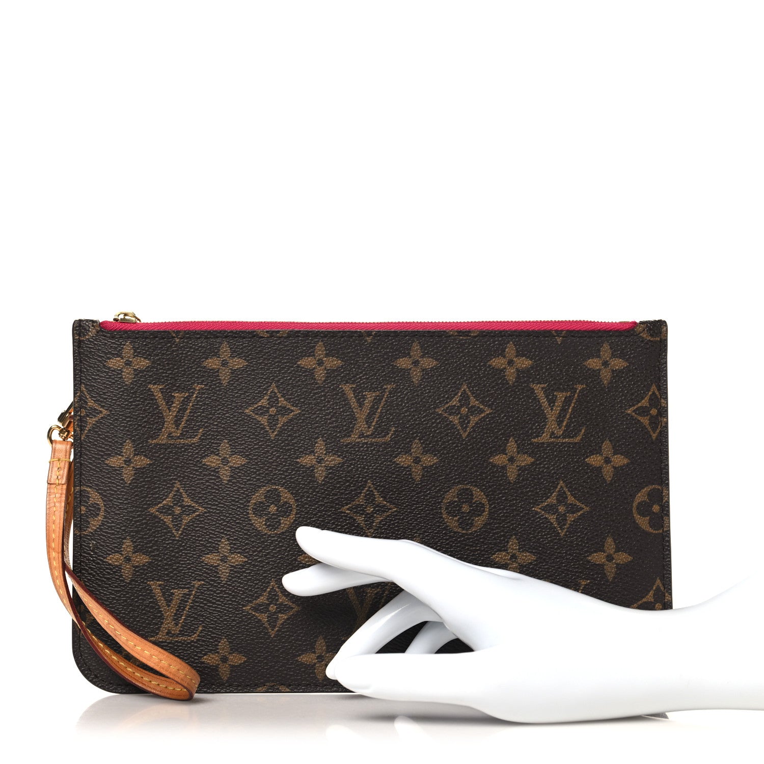 Louis Vuitton Monogram Neverfull MM GM Pochette Fuchsia 2 of 6