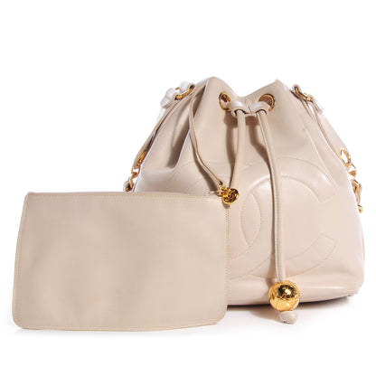 Chanel Lambskin Drawstring Bag Beige 5 of 9