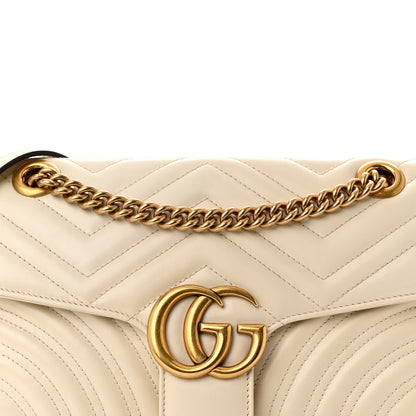 Gucci Calfskin Matelasse Small GG Marmont Shoulder Bag White 8 of 10