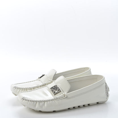 Louis Vuitton Patent Calfskin Oxford Loafers 37.5 White 2 of 9