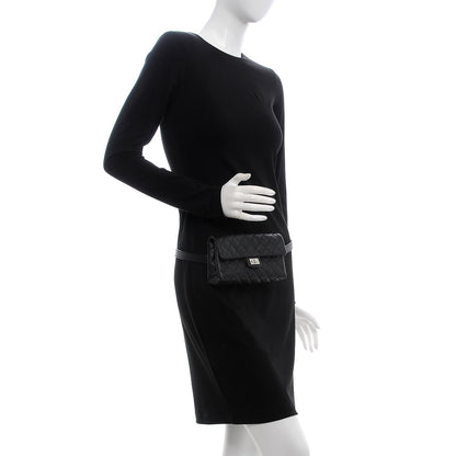Chanel Grained Calfskin Quilted 2.55 Reissue Flap Belt Bag Clutch Black 2 of 7