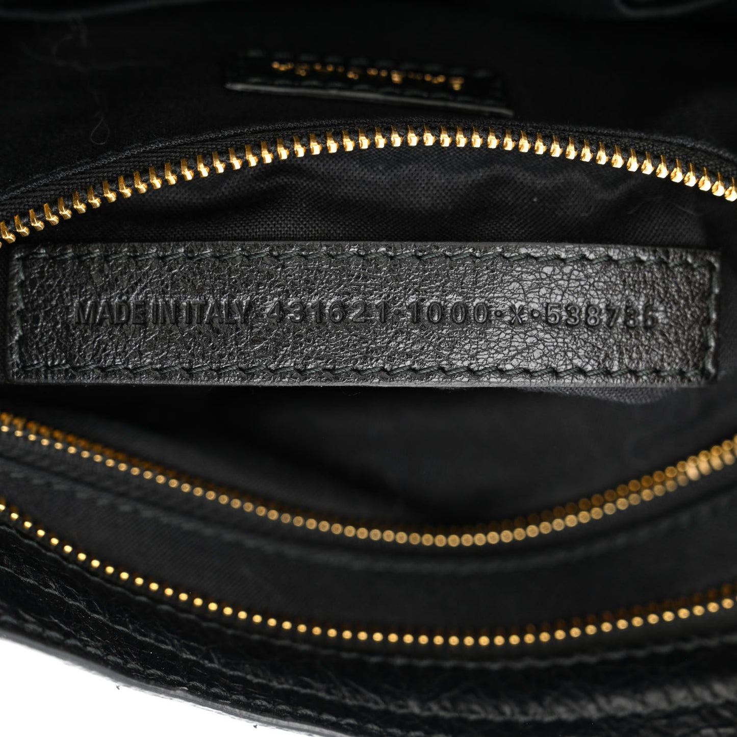 Agneau Classic Gold Hardware S City Graffiti Logo Strap Black