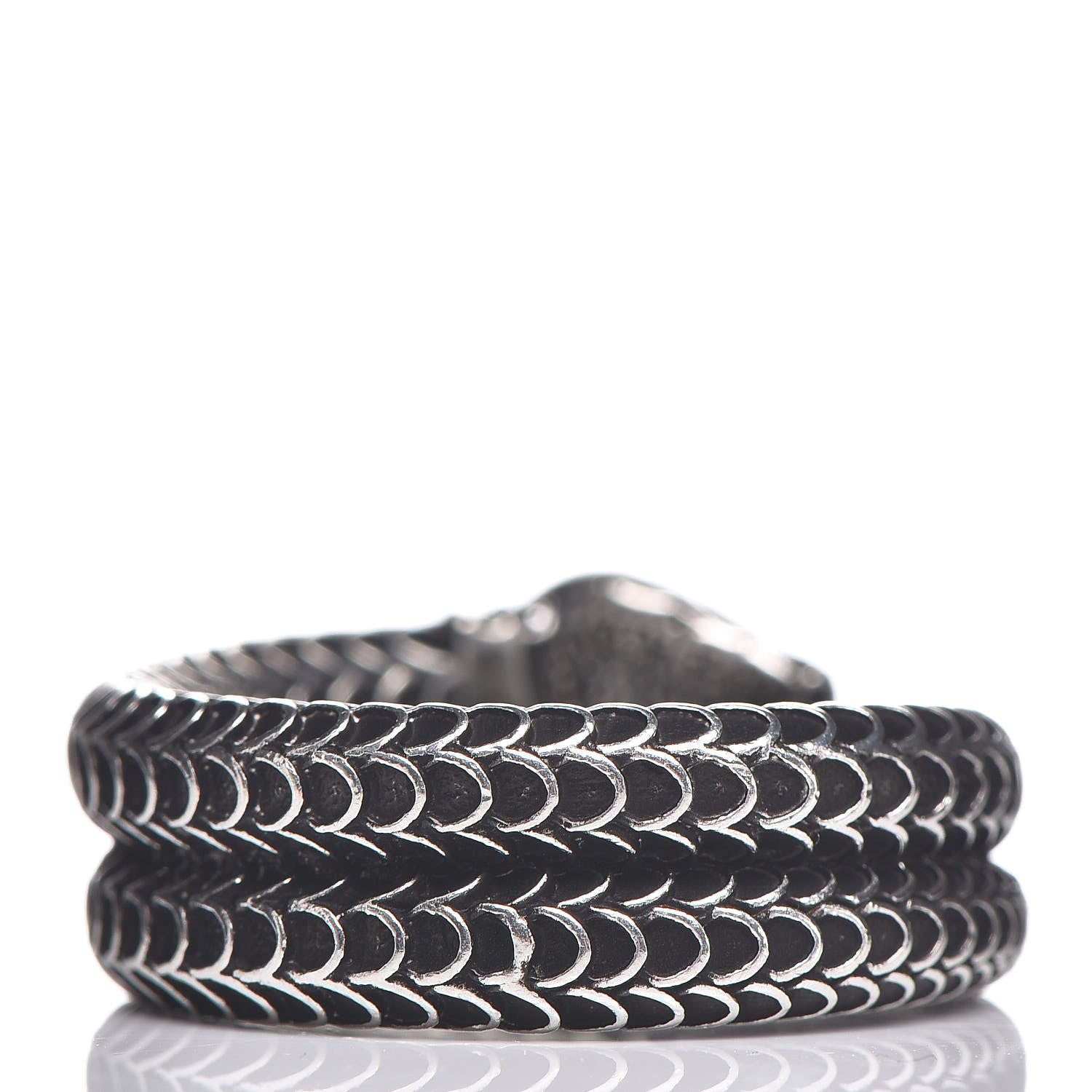 Gucci Sterling Silver Garden Snake Band Ring 59 8.75 3 of 7