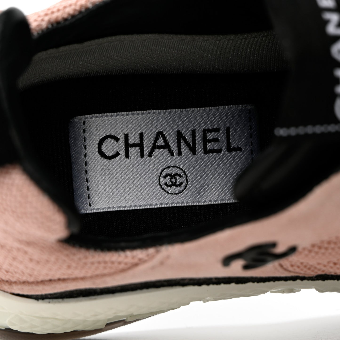 Mesh Suede Calfskin Quilted Sneakers 37 Pink Beige