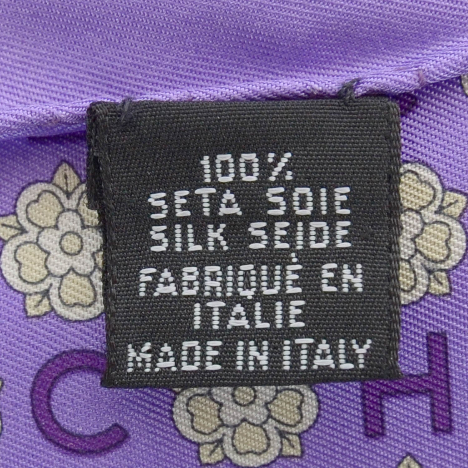 Chanel Silk Camellia Chain Pocket Square Scarf 4 of 5