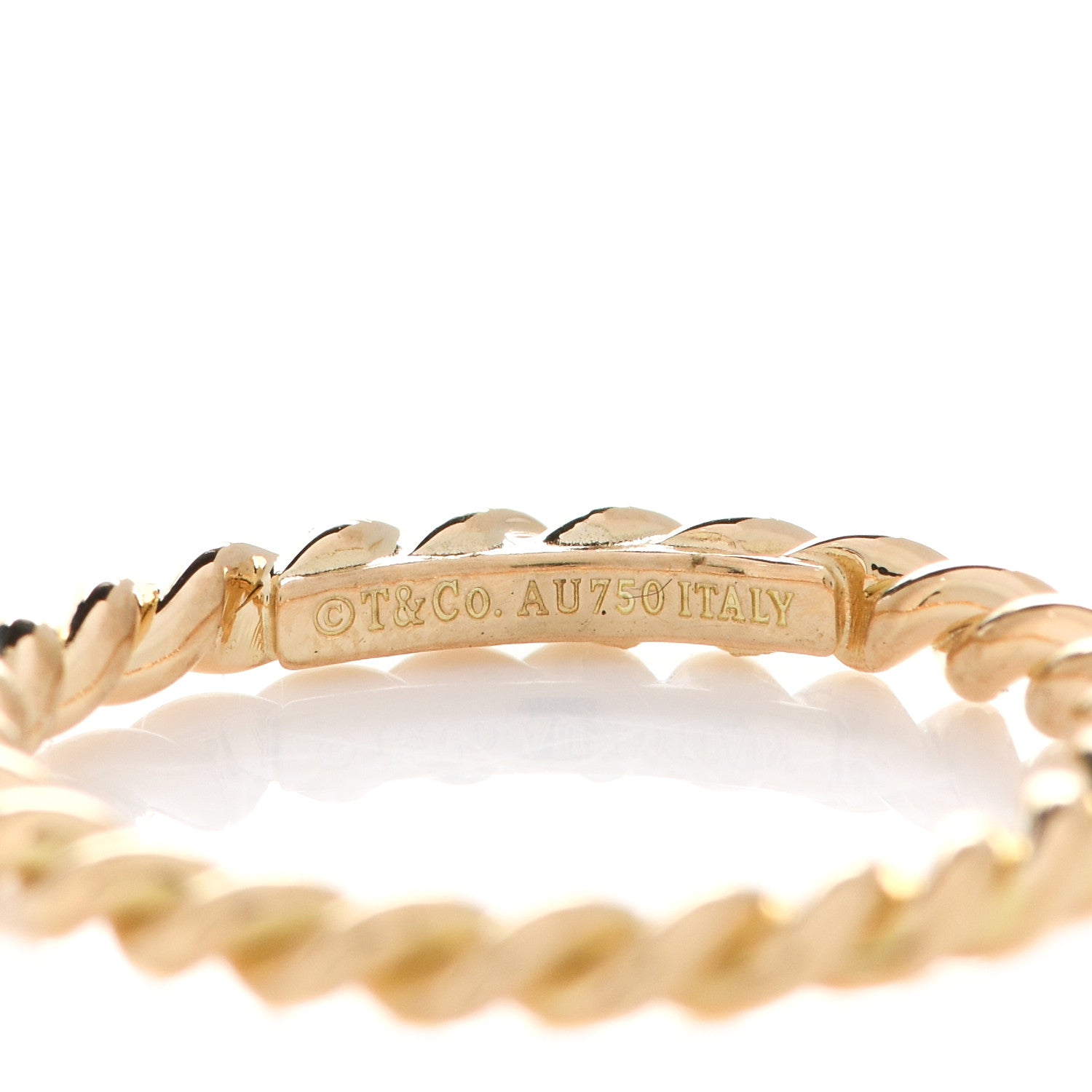 Tiffany 18K Yellow Gold Narrow Twist Ring 50 5.5 4 of 5