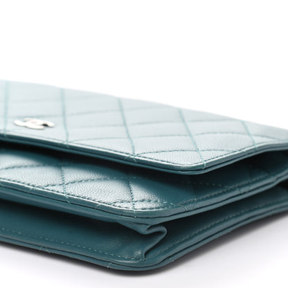 Chanel Lambskin Quilted Wallet On Chain WOC Turquoise 8 of 8