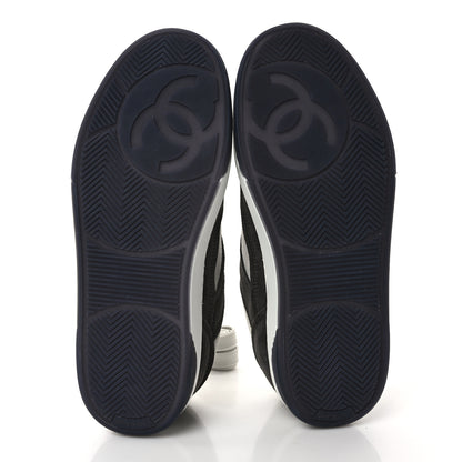 Chanel Suede Kidskin Womens CC Sneakers 36.5 Black White 5 of 9
