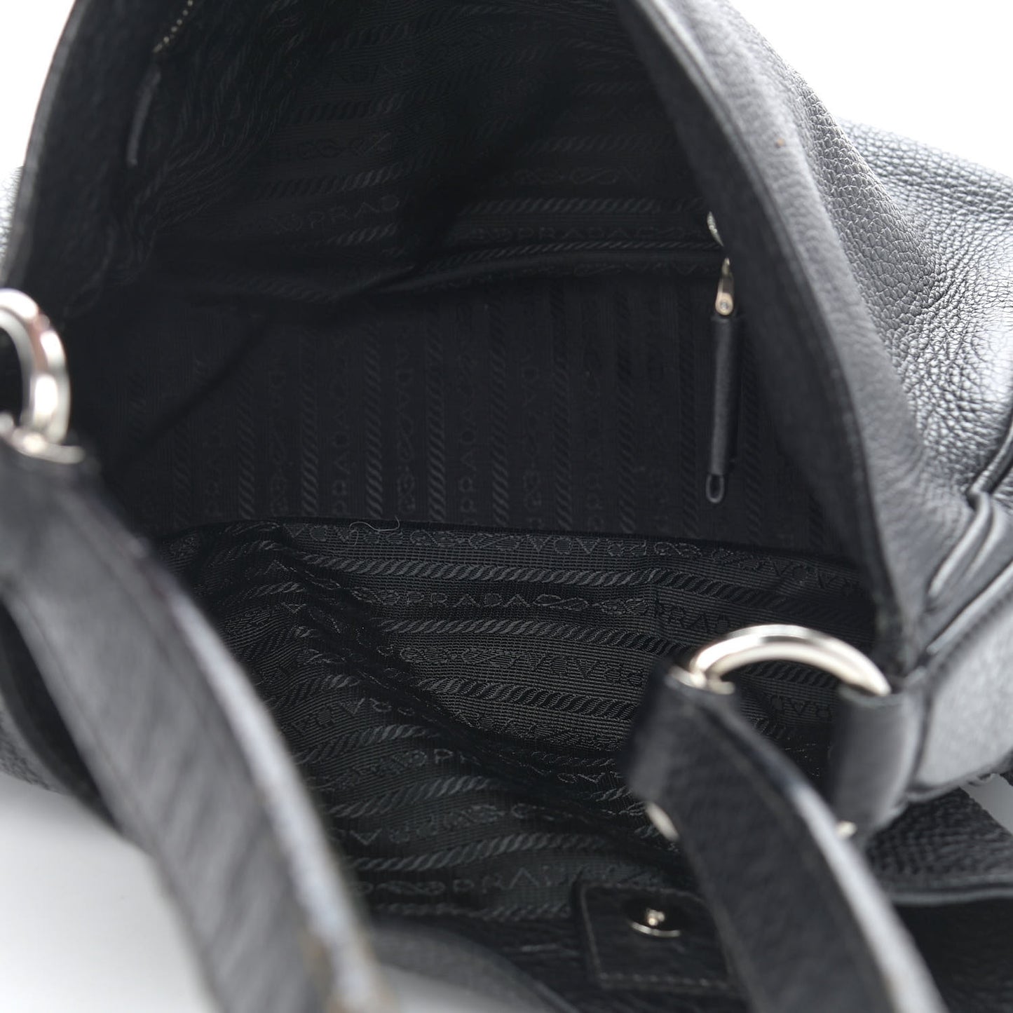Vitello Daino Side Pocket Hobo Black