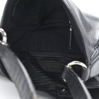 Prada Vitello Daino Side Pocket Hobo Black 6 of 11