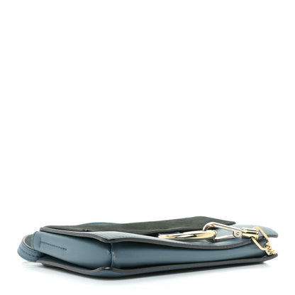Chloe Suede Calfskin Small Faye Shoulder Bag Summer Blue Intense Green 4 of 10