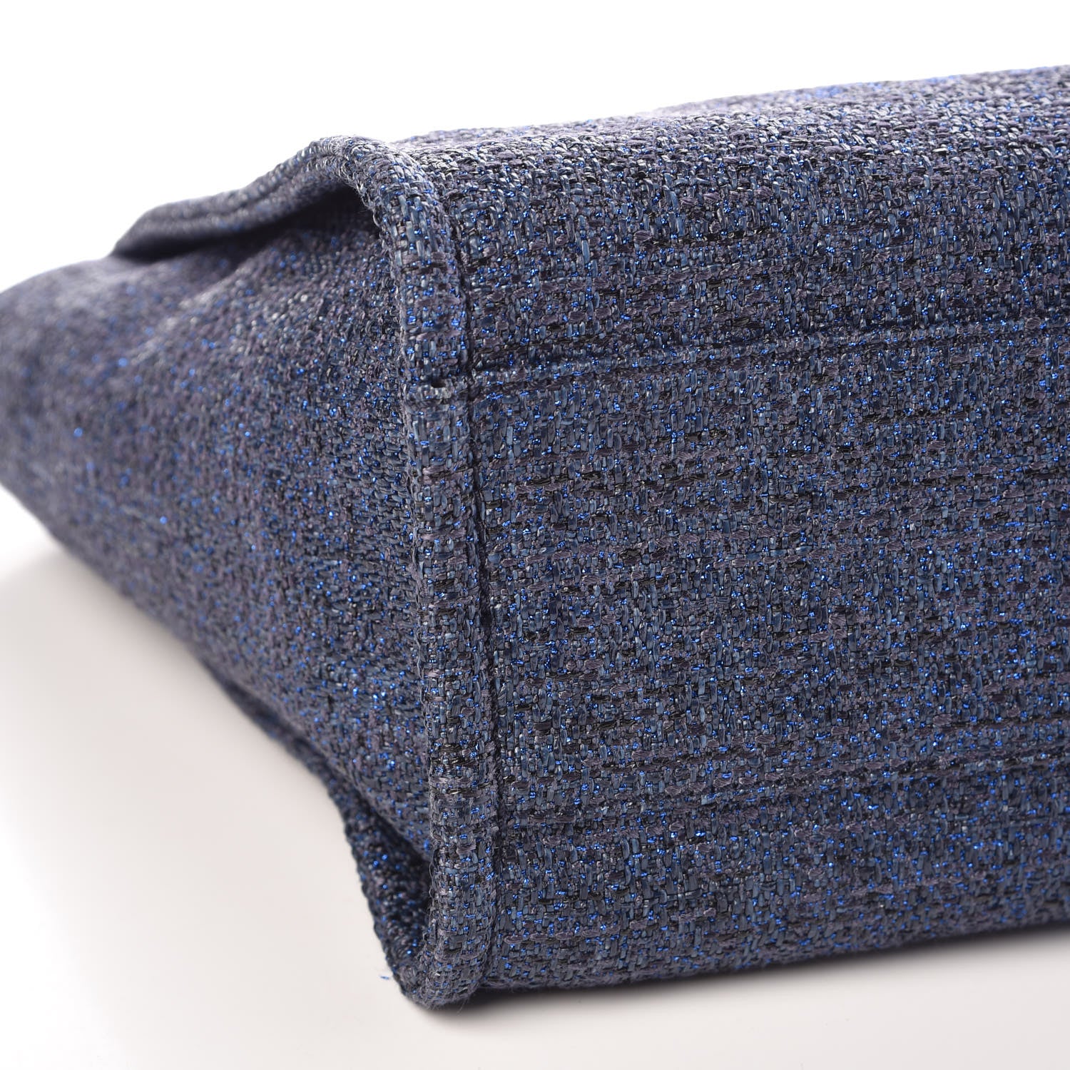 Chanel Lurex Boucle Small Deauville Tote Blue 8 of 9