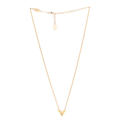 Louis Vuitton Essential V Necklace Gold 3 of 7