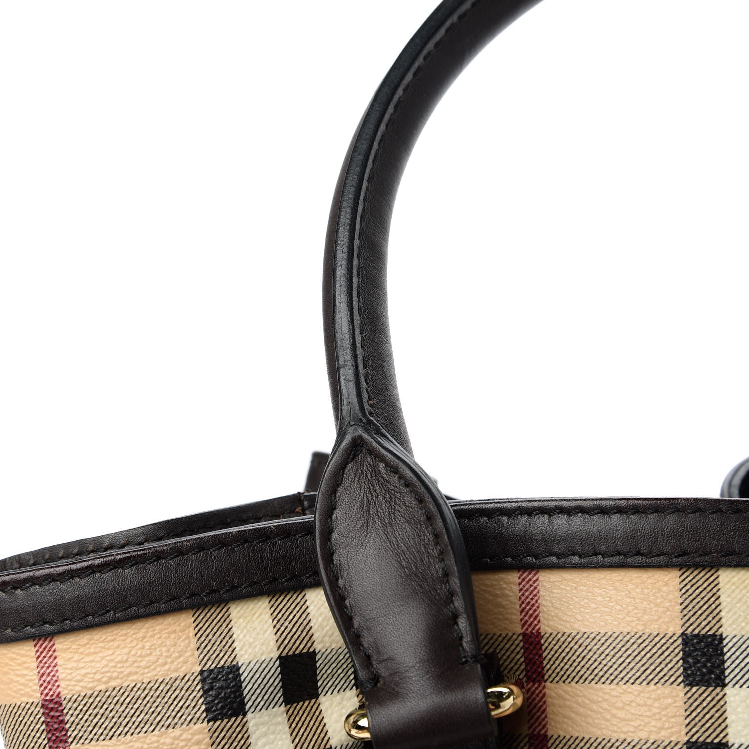 Burberry Haymarket Check Medium Golderton Tote Chocolate 13 of 14