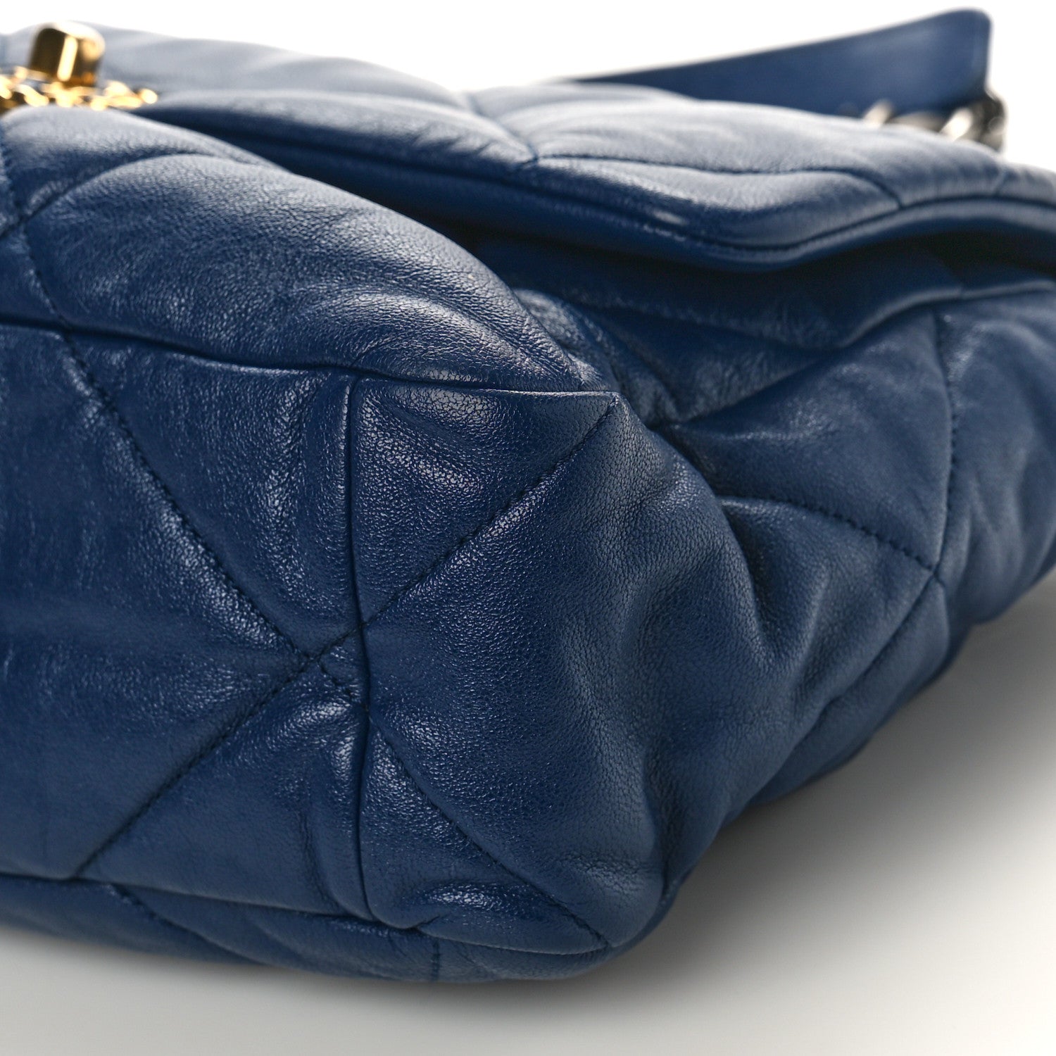 Chanel Goatskin Quilted Large Chanel 19 Flap Navy Blue 9 of 9