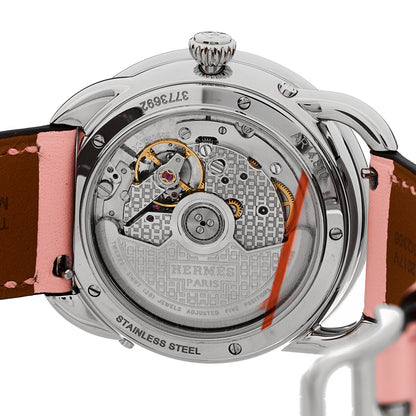 Hermes Stainless Steel Swift 38mm Arceau Petite Lune Automatic Watch Rose Sakura 4 of 5