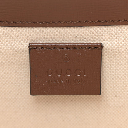 Gucci GG Supreme Monogram Azalea Calfskin Mini Horsebit 1955 Foldover Top Handle Bag Beige Ebony Brown Sugar 6 of 10