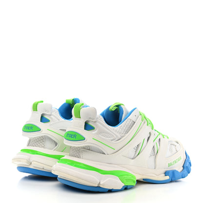 Balenciaga Mesh Nylon Mens Track Sneakers 41 White Green Blue 4 of 11