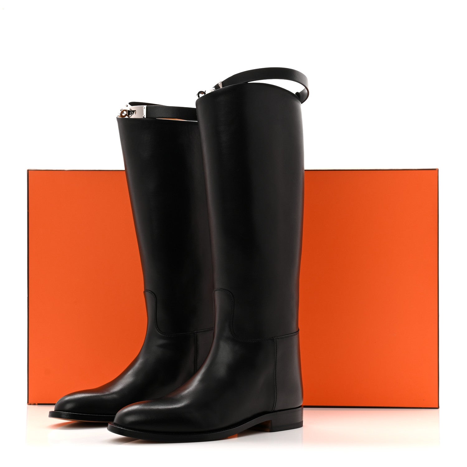 Hermes Box Kelly Jumping Boots 36 Black 10 of 10