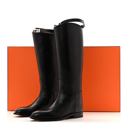 Hermes Box Kelly Jumping Boots 36 Black 10 of 10