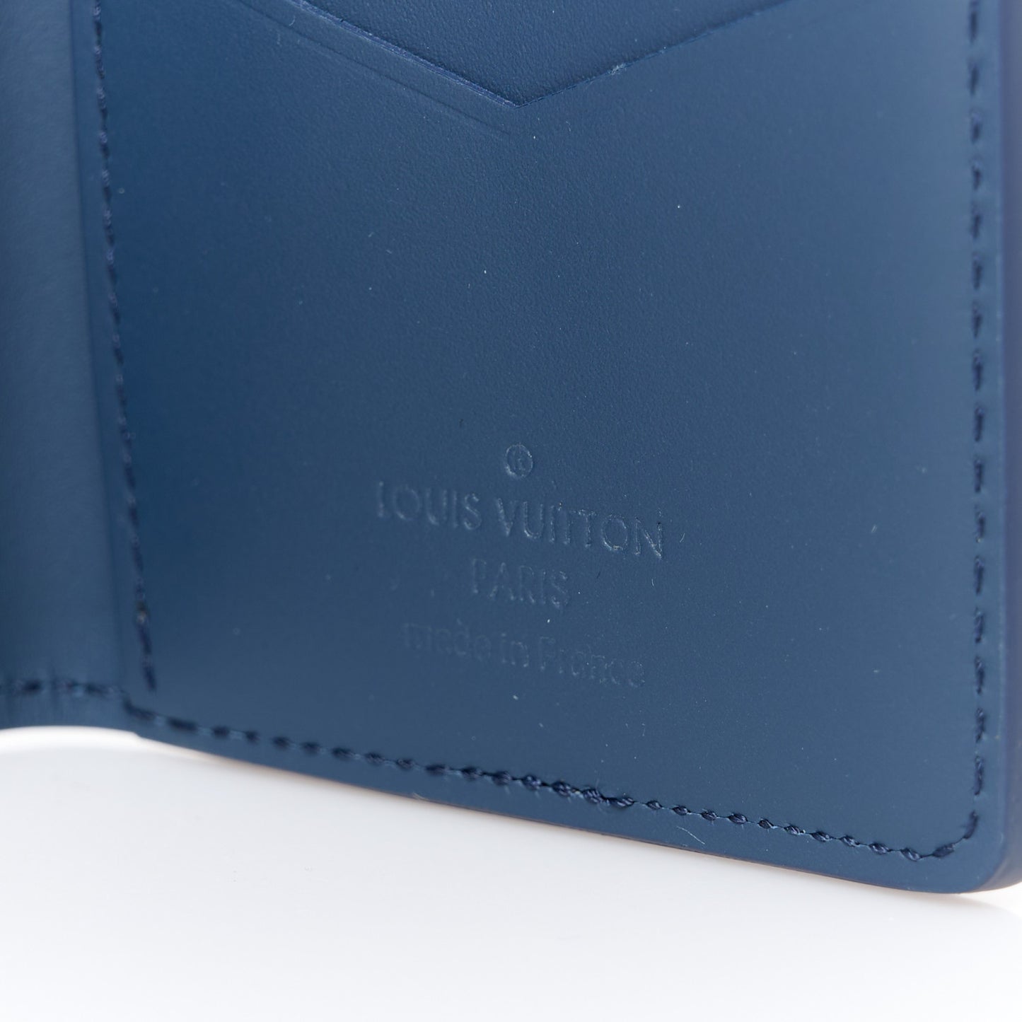 Grained Calfskin Aerogram Pocket Organizer Marine