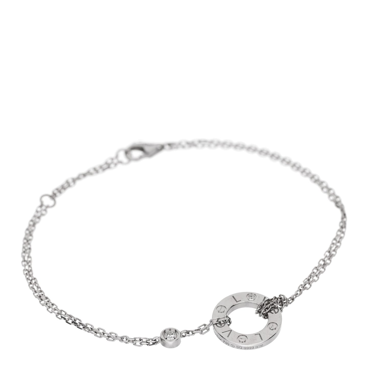18K White Gold Diamond LOVE Bracelet