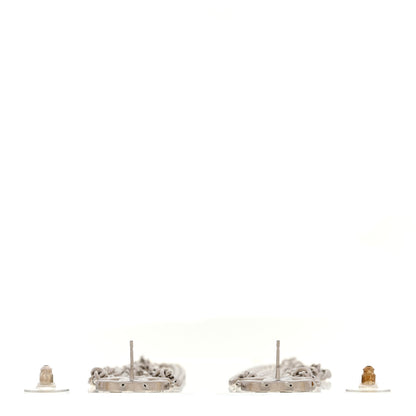Chanel Crystal Baguette CC Chain Drop Earrings Silver 3 of 5