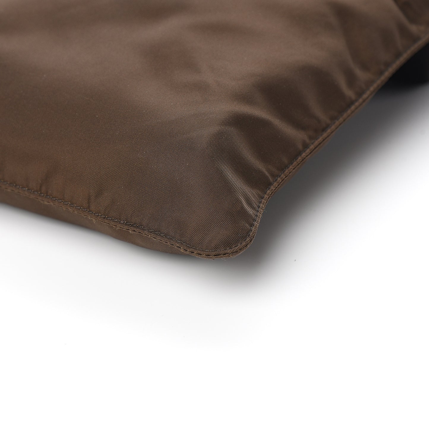 Tessuto Nylon Small Flat Messenger Bag Brown
