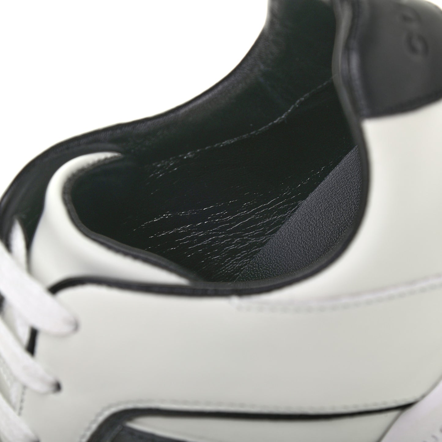 Calfskin Womens Interlocking G Sneakers 35.5 Black White