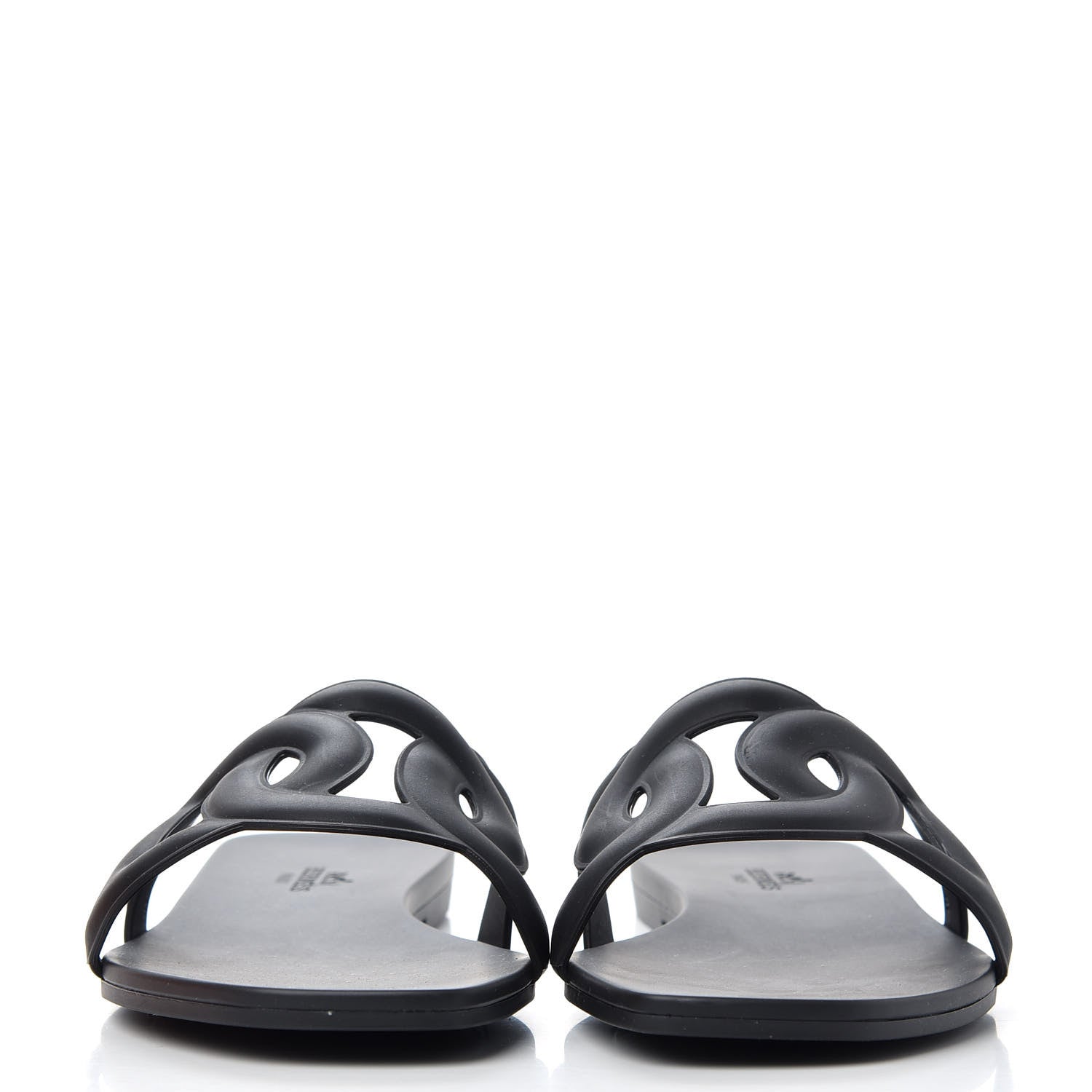 Hermes Rubber Aloha Sandals 37 Black 2 of 11