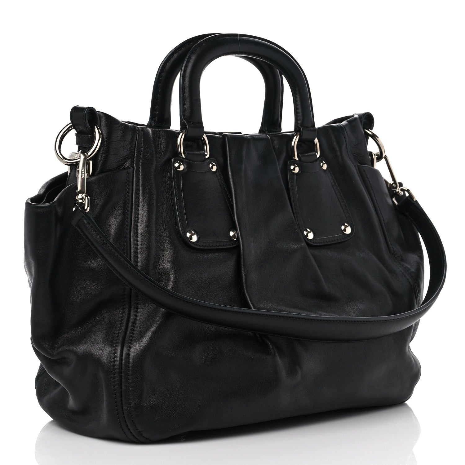 Prada Soft Calf Satchel Black 3 of 8