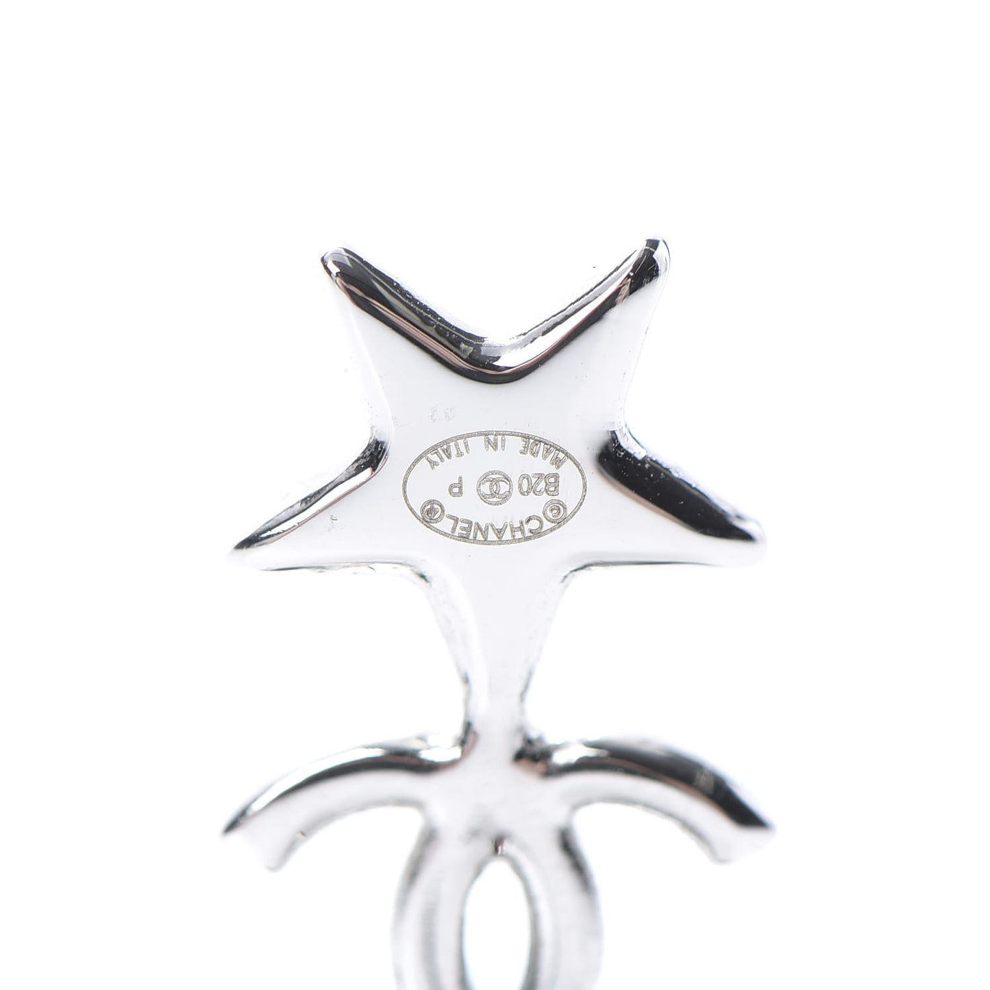 Crystal CC Star Earrings Silver