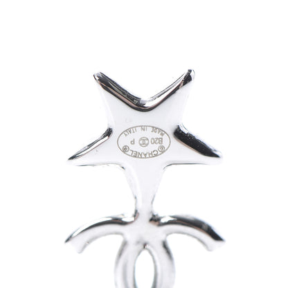 Chanel Crystal CC Star Earrings Silver 4 of 5