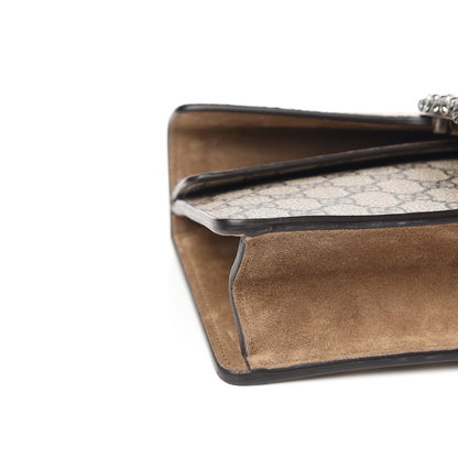 Gucci GG Supreme Monogram Suede Crystal Small Dionysus Shoulder Bag Beige Ebony Taupe 8 of 10