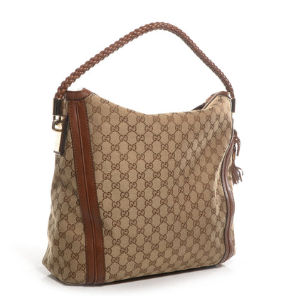 Gucci Monogram Cellarius Calfskin Large Bella Hobo Beige Ebony Cuir 3 of 8
